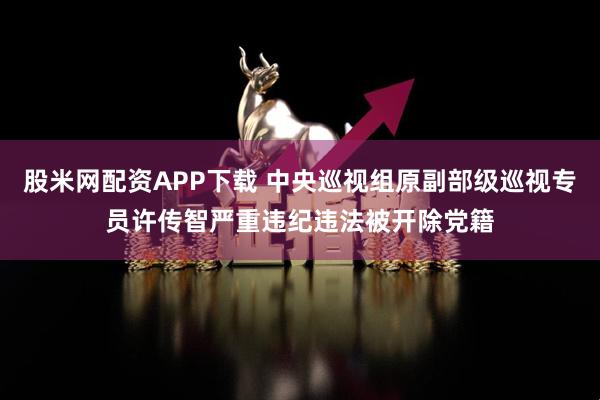 股米网配资APP下载 中央巡视组原副部级巡视专员许传智严重违纪违法被开除党籍